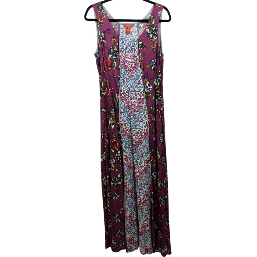 Sundance Boho Sleeveless Floral Mixed Print Maxi Dress Size 12 Bohemian Feminine